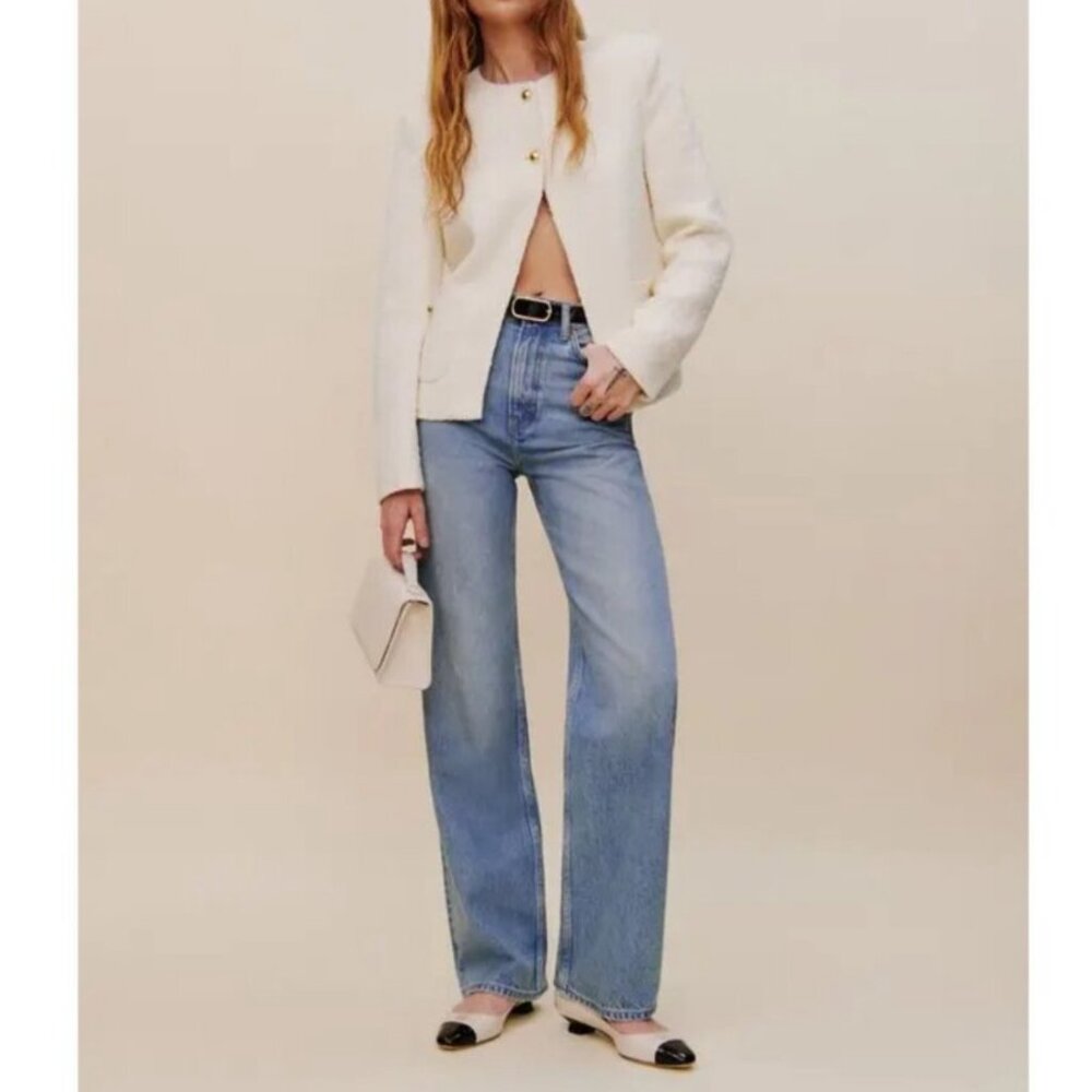 Reformation Cary High Rise Slouchy Straight Leg Jeans in Dillon Wash